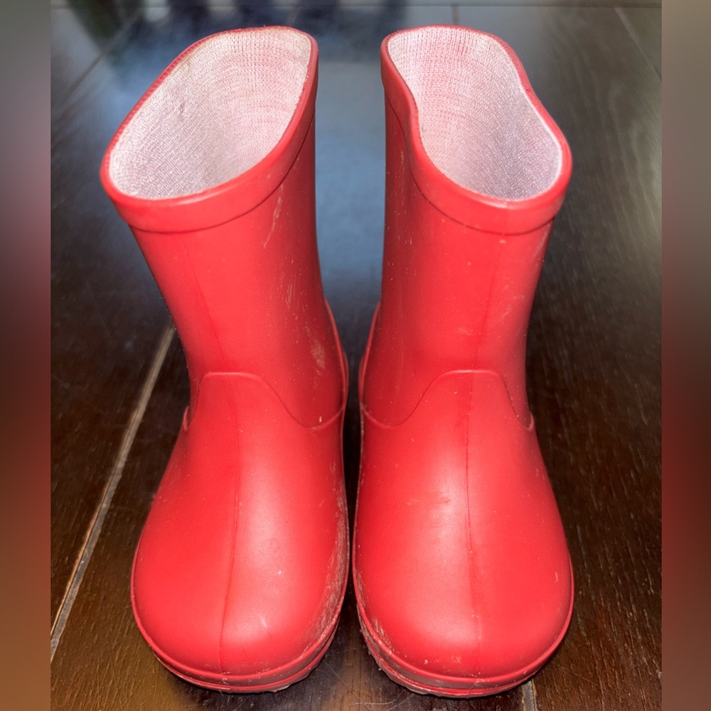 Kids red rain boots outdoor summer travel holiday boy girl shoes winter water